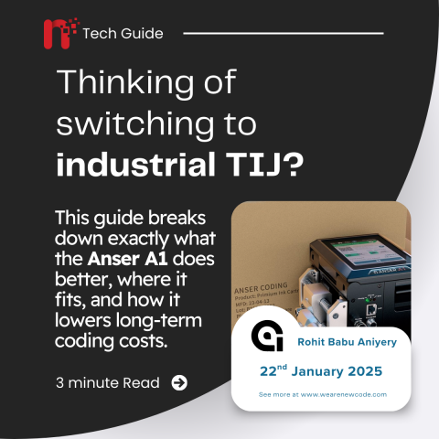 Anser A1 Industrial TIJ Printer | High Performance Coding and Marking Solution